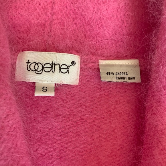 Vintage Angora Sweater in bubblegum pink. Cardigan style and slightly cropped. - Picture 2 of 5